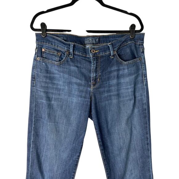 Lucky Brand Jeans Sweet Boot Size 14/32 Mid Rise Blue Stretch Denim Bootcut - Picture 2 of 16